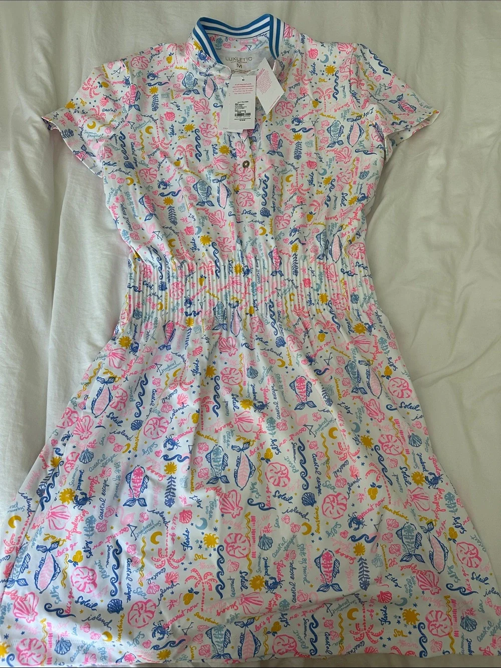 NWT, Lilly Pulitzer Love Active Dress UPF 50+ in Multi Summer Serenade, Size M